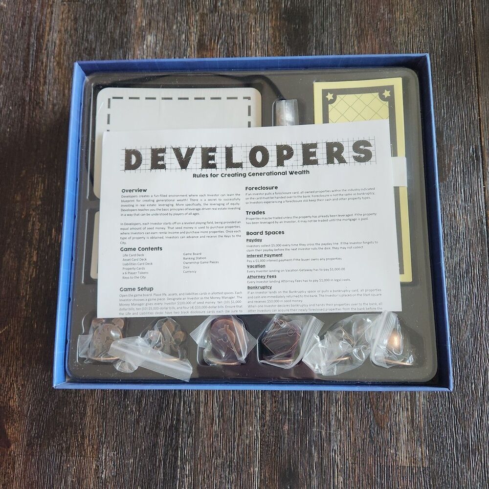 Developers Board Game Teach Generational Wealth Real Estate Complete + Bonus - Picture 2 of 10